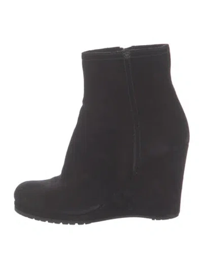 Pre-owned Prada Suede Boots In Black