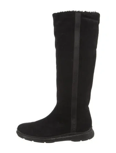 Pre-owned Prada Suede Boots In Black