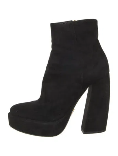 Pre-owned Prada Suede Boots In Black