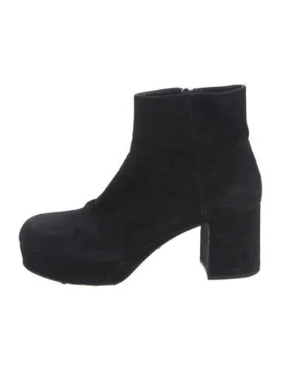 Pre-owned Prada Suede Boots In Black