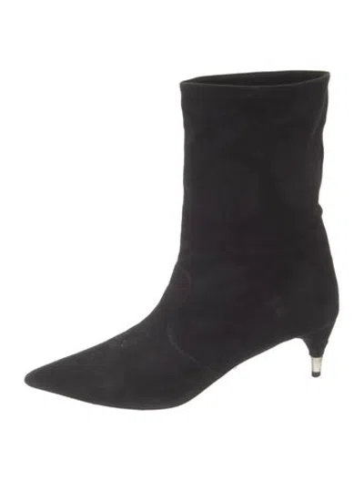 Pre-owned Prada Suede Boots In Black