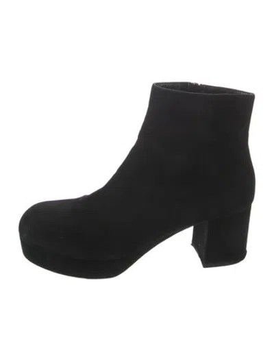 Pre-owned Prada Suede Boots In Black