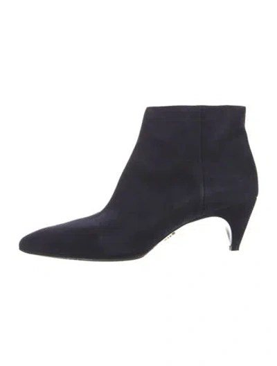 Pre-owned Prada Suede Boots In Blue