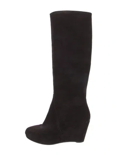 Pre-owned Prada Suede Boots In Brown