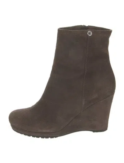 Pre-owned Prada Suede Boots In Brown