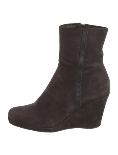 Pre-owned Prada Suede Boots In Brown