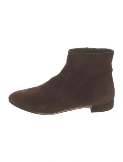 Pre-owned Prada Suede Boots In Brown