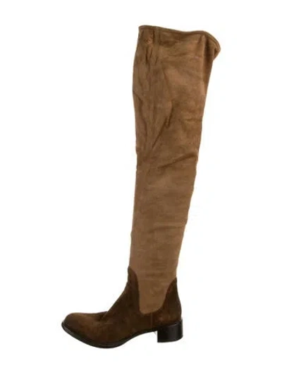 Pre-owned Prada Suede Boots In Brown