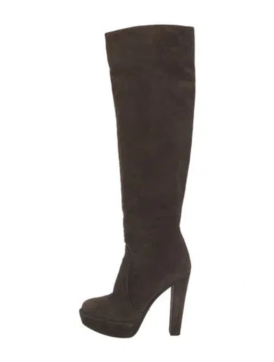 Pre-owned Prada Suede Boots In Brown