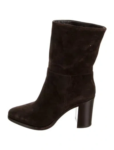 Pre-owned Prada Suede Boots In Brown