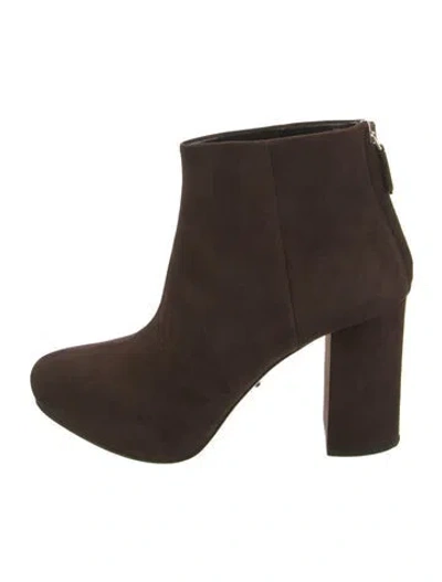 Pre-owned Prada Suede Boots In Brown