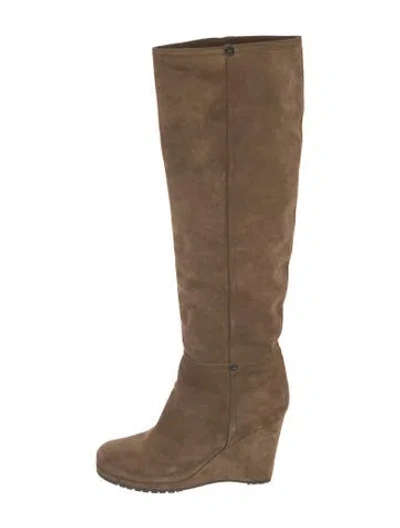 Pre-owned Prada Suede Boots In Brown