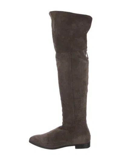 Pre-owned Prada Suede Boots In Brown