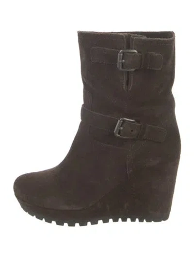 Pre-owned Prada Suede Boots In Brown