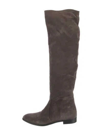 Pre-owned Prada Suede Boots In Brown