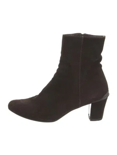 Pre-owned Prada Suede Boots In Brown