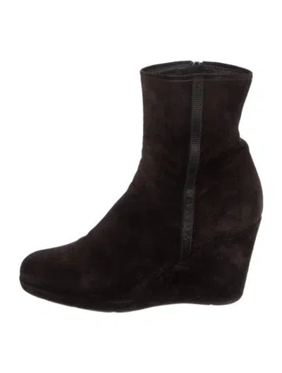 Pre-owned Prada Suede Boots In Brown