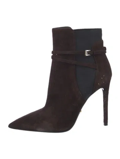 Pre-owned Prada Suede Boots In Brown