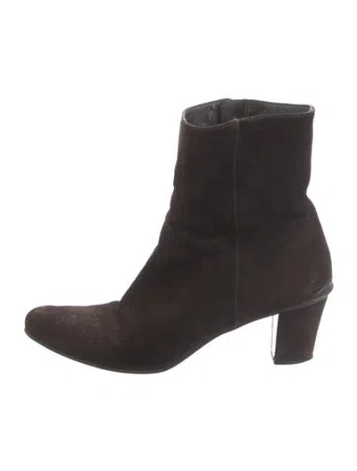 Pre-owned Prada Suede Boots In Brown
