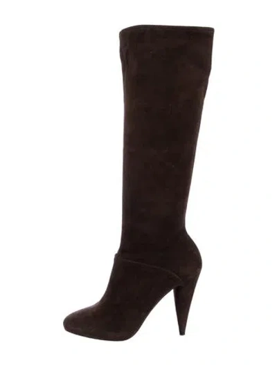Pre-owned Prada Suede Boots In Brown