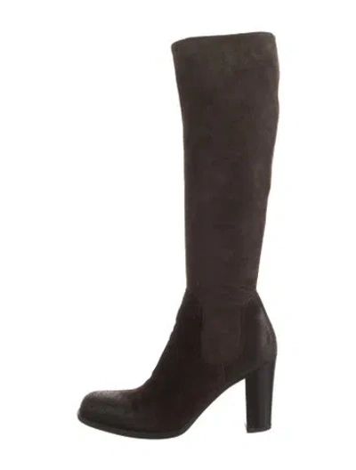 Pre-owned Prada Suede Boots In Brown