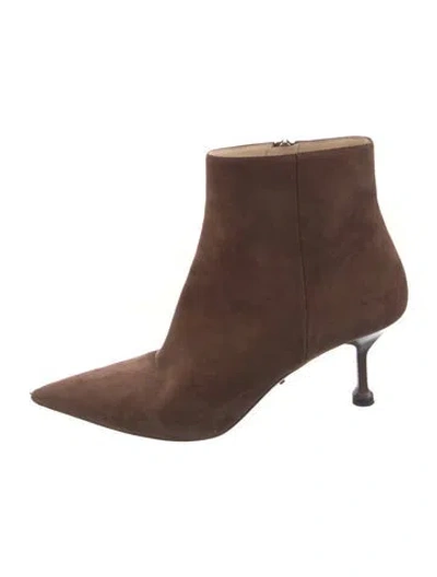 Pre-owned Prada Suede Boots In Brown