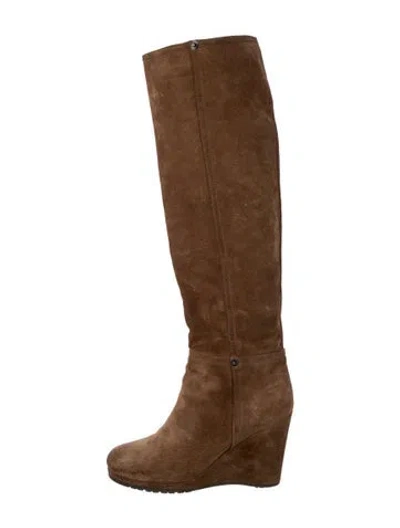 Pre-owned Prada Suede Boots In Brown