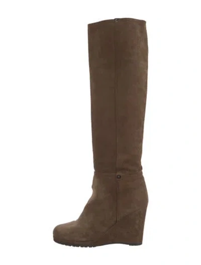 Pre-owned Prada Suede Boots In Brown