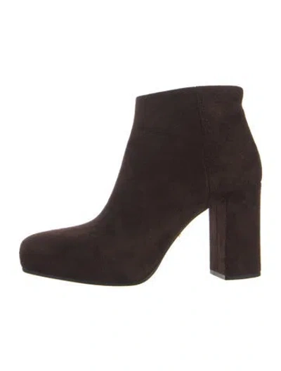 Pre-owned Prada Suede Boots In Brown