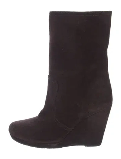 Pre-owned Prada Suede Boots In Brown
