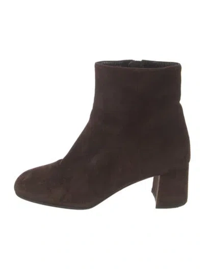 Pre-owned Prada Suede Boots In Brown