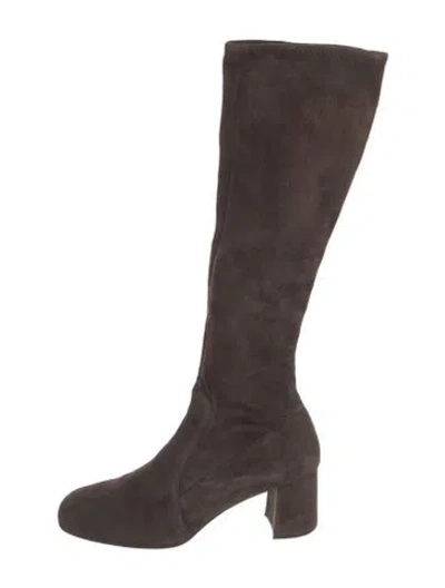 Pre-owned Prada Suede Boots In Brown
