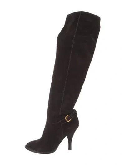Pre-owned Prada Suede Boots In Brown