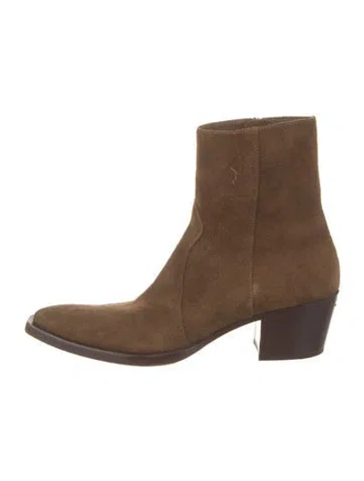 Pre-owned Prada Suede Boots In Brown
