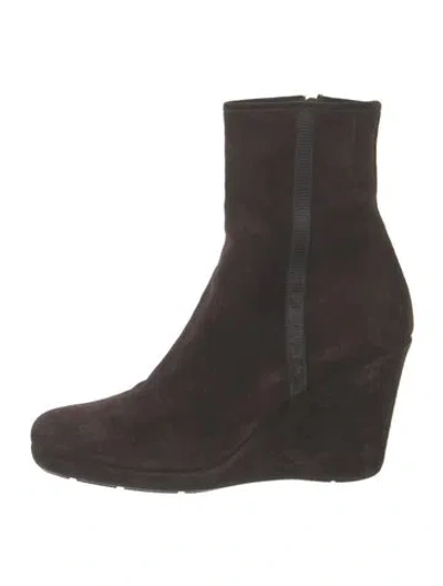 Pre-owned Prada Suede Boots In Brown