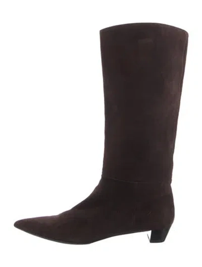 Pre-owned Prada Suede Boots In Brown