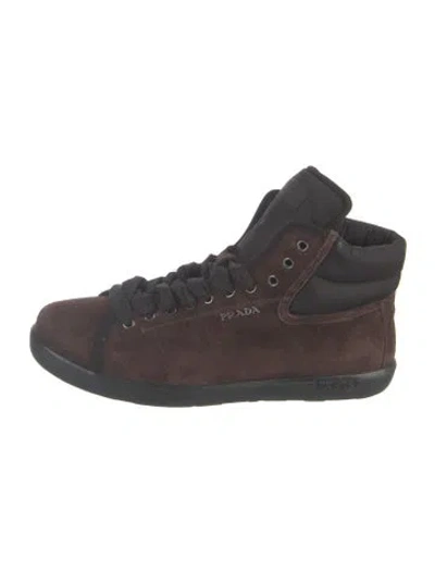 Pre-owned Prada Suede Boots In Brown