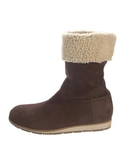 Pre-owned Prada Suede Boots In Brown