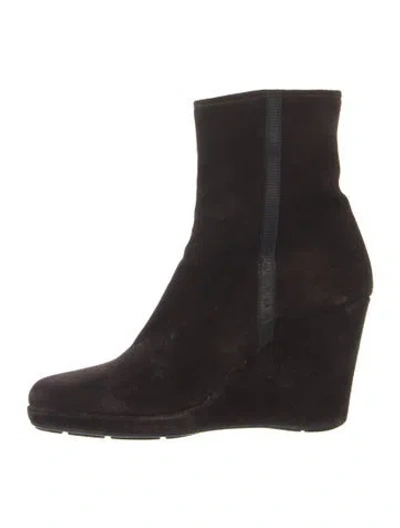 Pre-owned Prada Suede Boots In Brown