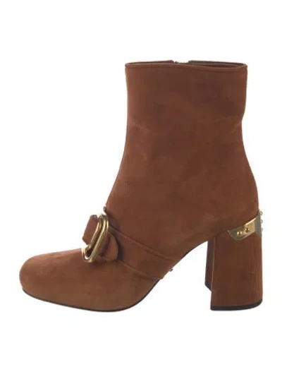 Pre-owned Prada Suede Boots In Brown