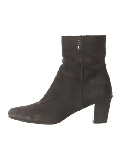 Pre-owned Prada Suede Boots In Brown