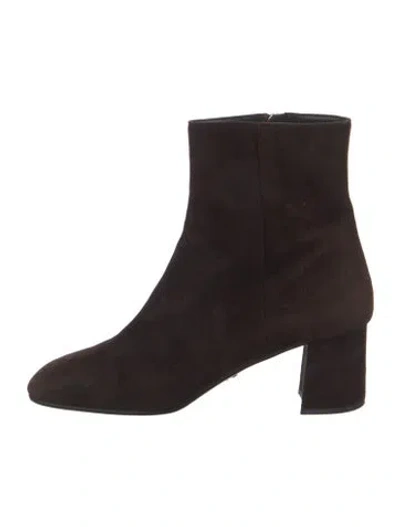 Pre-owned Prada Suede Boots In Brown