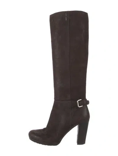 Pre-owned Prada Suede Boots In Brown