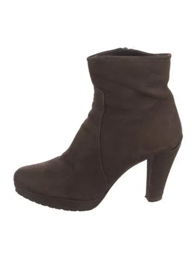 Pre-owned Prada Suede Boots In Brown