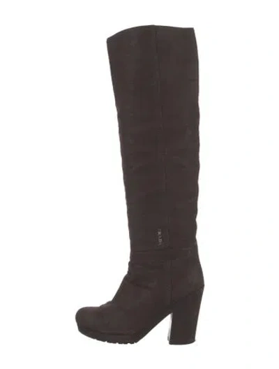Pre-owned Prada Suede Boots In Brown