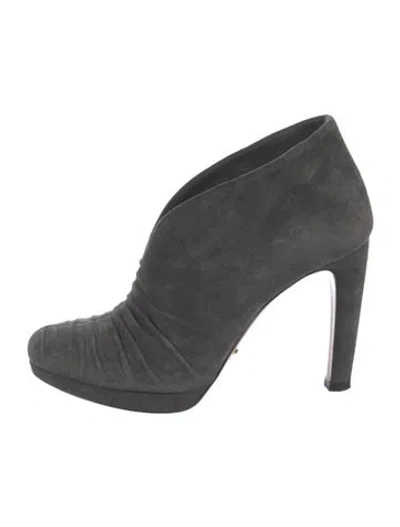 Pre-owned Prada Suede Boots In Gray