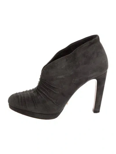 Pre-owned Prada Suede Boots In Gray