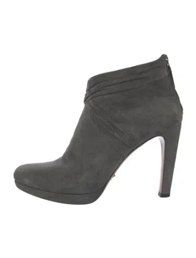 Pre-owned Prada Suede Boots In Gray