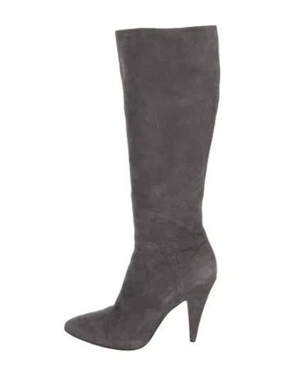 Pre-owned Prada Suede Boots In Gray