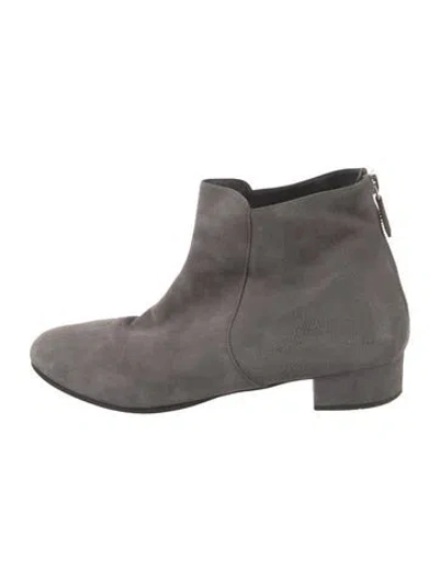 Pre-owned Prada Suede Boots In Gray